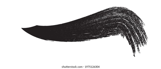 Curved Brush Stroke . Vector Logo Design Template . Twirl Grunge Shapes . Trace of mascara.