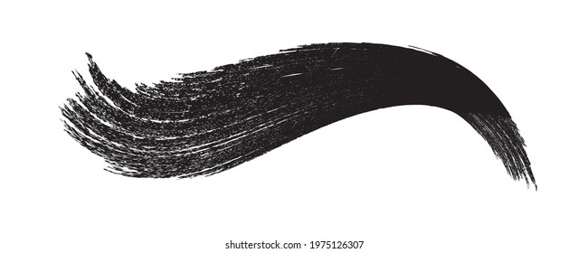 Curved Brush Stroke . Vector Logo Design Template . Twirl Grunge Shapes . Trace of mascara.