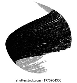 Curved Brush Stroke . Vector Logo Design Template . Twirl Grunge Shapes . Trace of mascara.