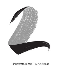 Curved Brush Stroke . Vector Logo Design Template . Twirl Grunge Shapes . Trace of mascara.