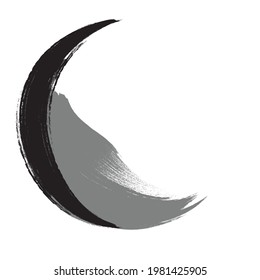 Curved Brush Stroke . Vector Logo Design Template . Twirl Grunge Shapes . Trace of mascara.