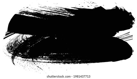 Curved Brush Stroke . Vector Logo Design Template . Twirl Grunge Shapes . Trace of mascara.