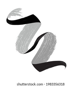Estroca del pincel curvo. Plantilla de diseño de logotipo vectorial . Grunge las formas. Rastreo de rímel.