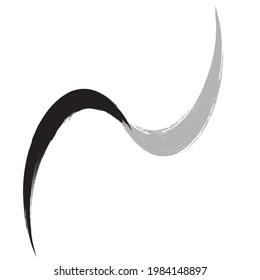 Curved Brush Stroke . Vector Logo Design Template . Twirl Grunge Shapes . Trace of mascara.