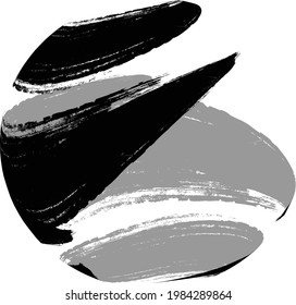 Estroca del pincel curvo. Plantilla de diseño de logotipo vectorial . Grunge las formas. Rastreo de rímel.