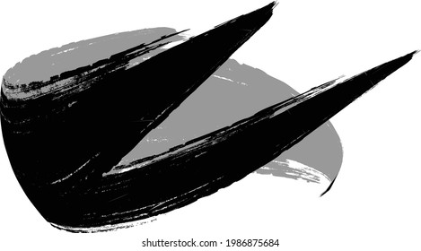 Curved brush stroke . Vector logo design template . Trace of mascara.