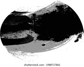 Curved brush stroke . Vector logo design template . Trace of mascara.