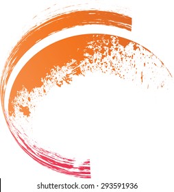 Curved Brush Stroke . Vector Logo Design Template . Twirl Grunge Shapes .