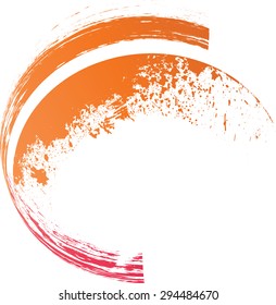 Curved Brush Stroke . Vector Logo Design Template . Twirl Grunge Shapes .