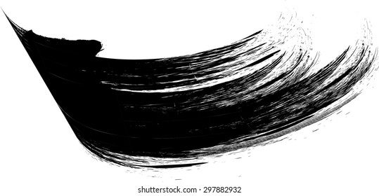 Curved Brush Stroke . Vector Logo Design Template . Twirl Grunge Shapes .