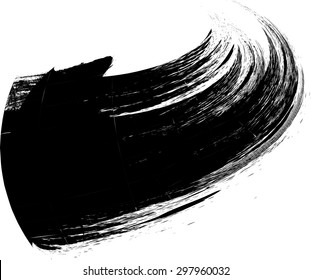 Curved Brush Stroke . Vector Logo Design Template . Twirl Grunge Shapes .