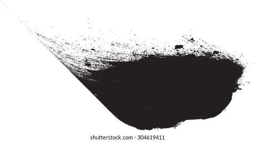 Curved Brush Stroke . Vector Logo Design Template . Twirl Grunge Shapes 