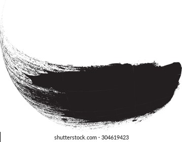 Curved Brush Stroke . Vector Logo Design Template . Twirl Grunge Shapes 