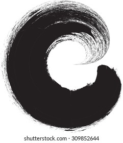 Curved Brush Stroke . Vector Logo Design Template . Twirl Grunge Shapes .