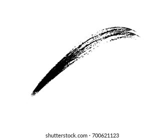 Curved Brush Stroke . Vector Logo Design Template . Twirl Grunge Shapes 