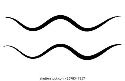 Curved calligraphic line strip, vector, ribbon like road element of calligraphy gracefully curved line .Vector illustration EPS 10 .