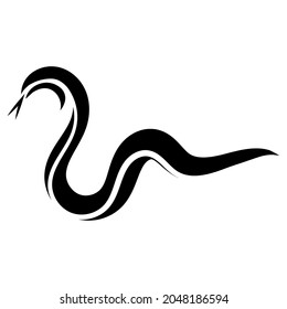 Curved calligraphy line vector calligraphy element snake elegantly curved ribbon strip