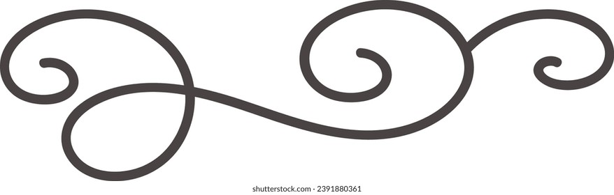 Ilustración de vectores de línea de caligrafía curvada