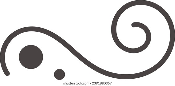 Curved Calligraphy Line Vector Illustration