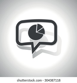 Curved chat bubble with round diagram and shadow, on white