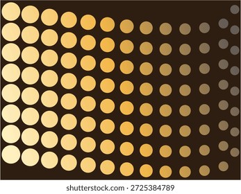 Una gran cantidad de círculos curvos con color degradado de color claro a oscuro sobre fondo oscuro. 