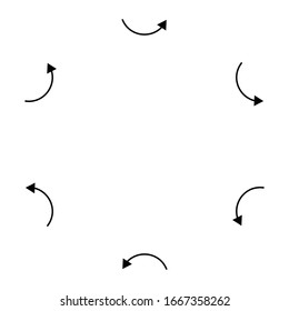 Flecha circular curvada.