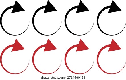 Curved circular arrows showing clockwise direction
