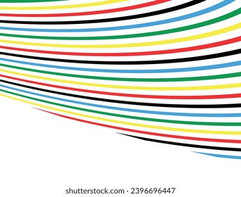 Líneas de color curvadas sobre un fondo blanco. Fondo vectorial simple.