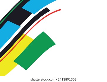 Curved colored lines on a white background.