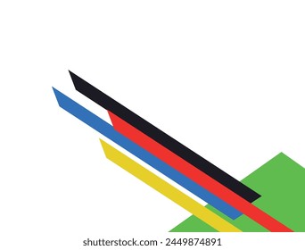Curved colored lines on a white background. Vector graphics for design