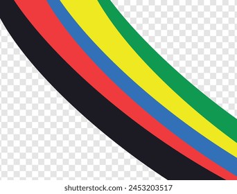 Curved colored lines on a white background. Vector graphics for design.