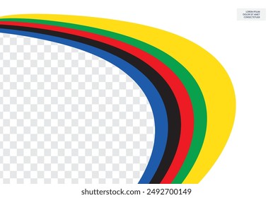 Curved colored lines on a white background.