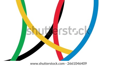 Curved colorful abstract lines. For web banner design