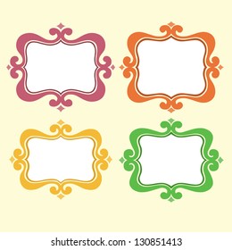 curved colorful frames set