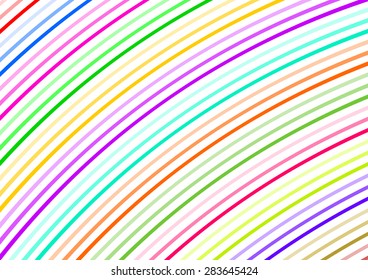 Curved colorful small strips diagonally in a landscape format