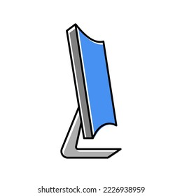 Vektorgrafik mit geschwungenen Computerbildschirmen. Computerbildschirm mit geschwungenen Kanten. einzelne Symbolillustration