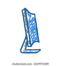 curved computer screen doodle icon sketch vector. curved computer screen sign. isolated symbol illustration