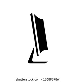 vector de icono de glifo de pantalla de computadora curvada. signo de pantalla de equipo curvo. símbolo de contorno aislado ilustración negra