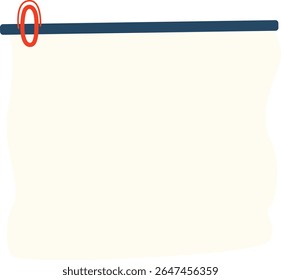Curved cream note sheet with a red paper clip pin on top, suitable for memos, reminders, journaling, or digital planning designs.