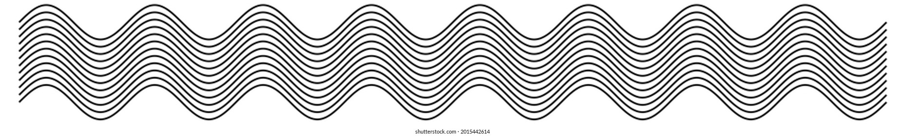 Curved, curvy, waving lines element. Sine lines