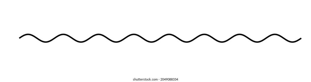 Curved, curvy, waving lines element. Sine lines