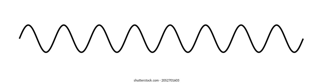 Curved, curvy, waving lines element. Sine lines