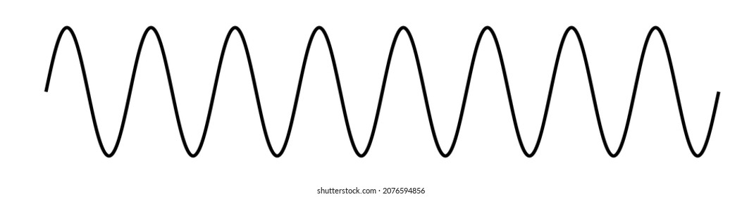 Curved, curvy, waving lines element. Sine lines