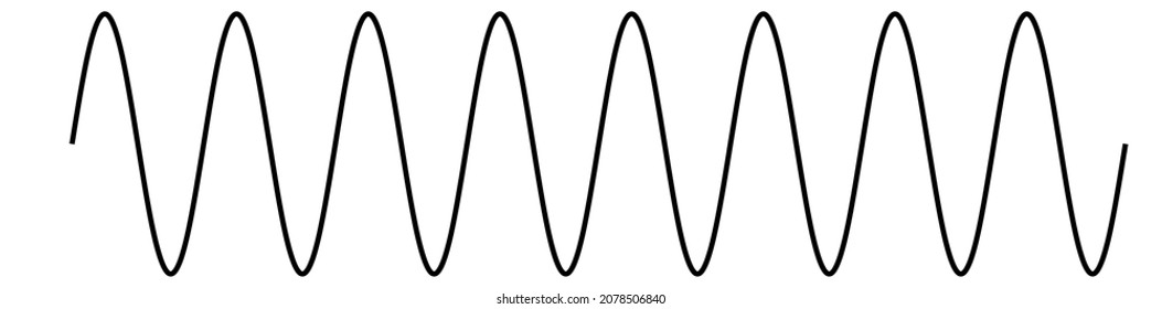 Curved, curvy, waving lines element. Sine lines