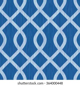 Curved diamond trellis pattern seamless vector background tile