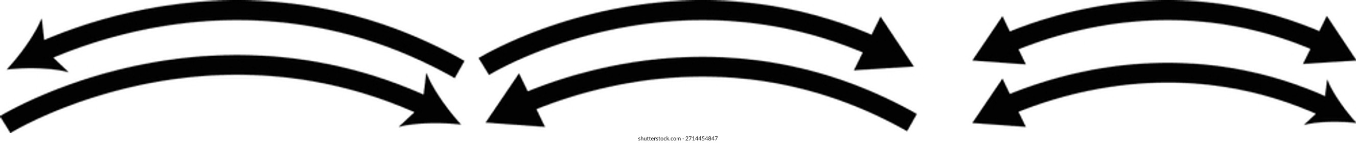 Curved directional arrows pointing left and right