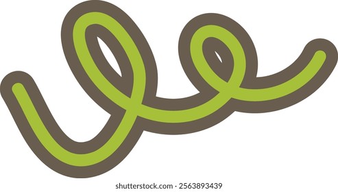 Curved Doodle Line In Sketch Style. Vector Illustration.