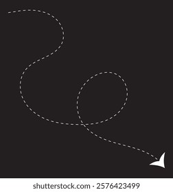 Curved dotted arrow. Zigzag arrow stripes design with dotted lines.