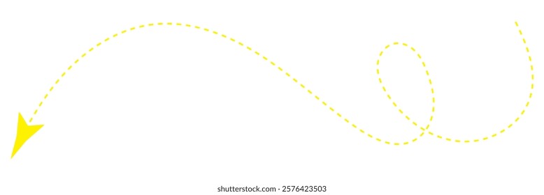 Curved dotted arrow. Zigzag arrow stripes design with dotted lines.