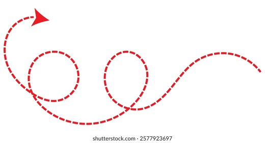 Curved dotted arrow. Zigzag arrow stripes design with dotted lines. Vector illustration design eps 10 